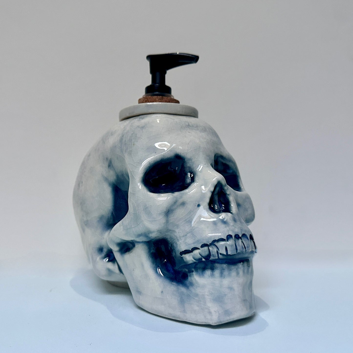 Blue Skull Soap Dispenser