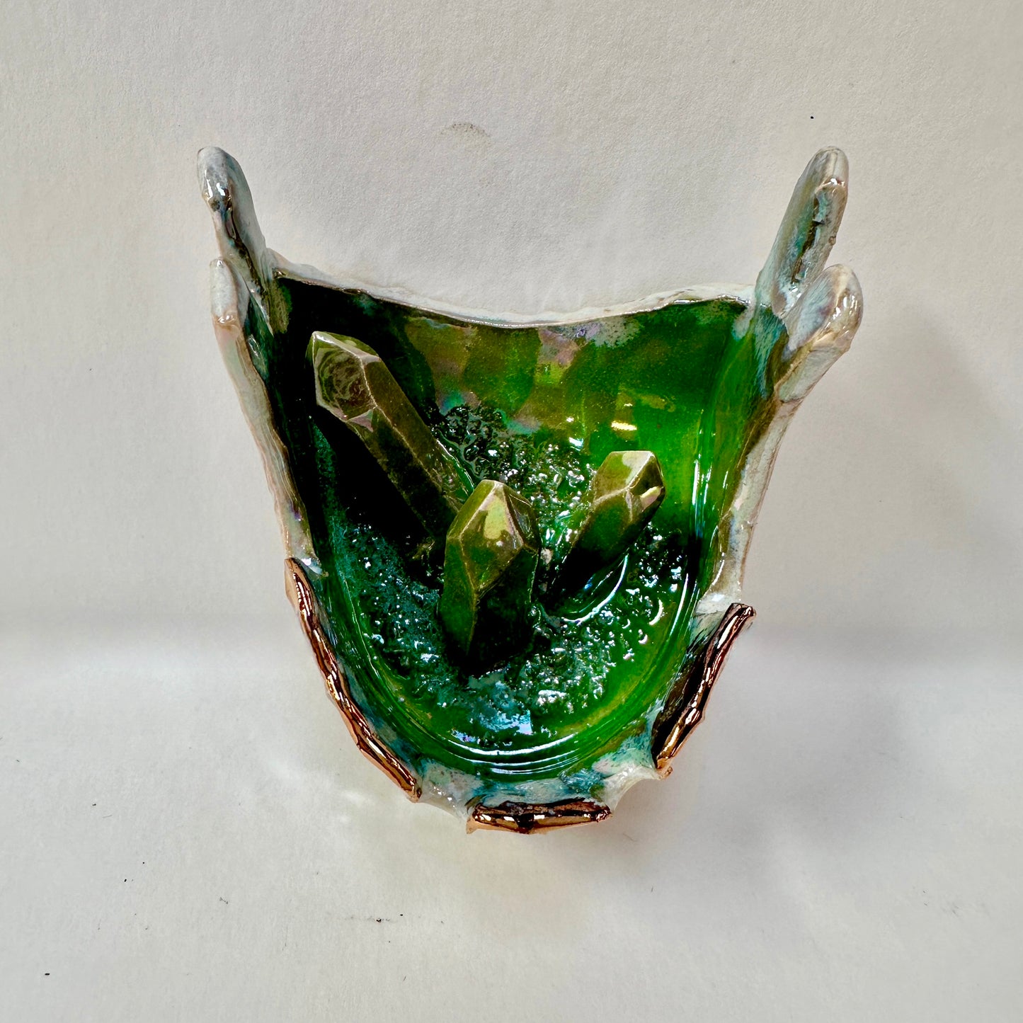 Green Crystal Jawbone Tray