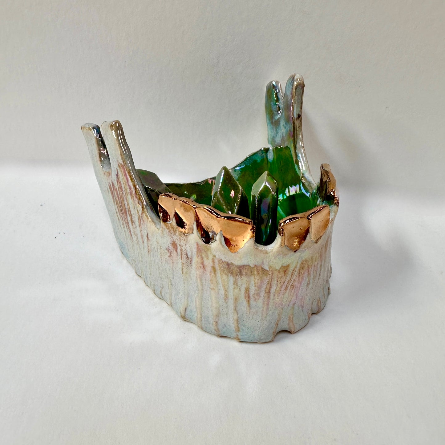 Green Crystal Jawbone Tray