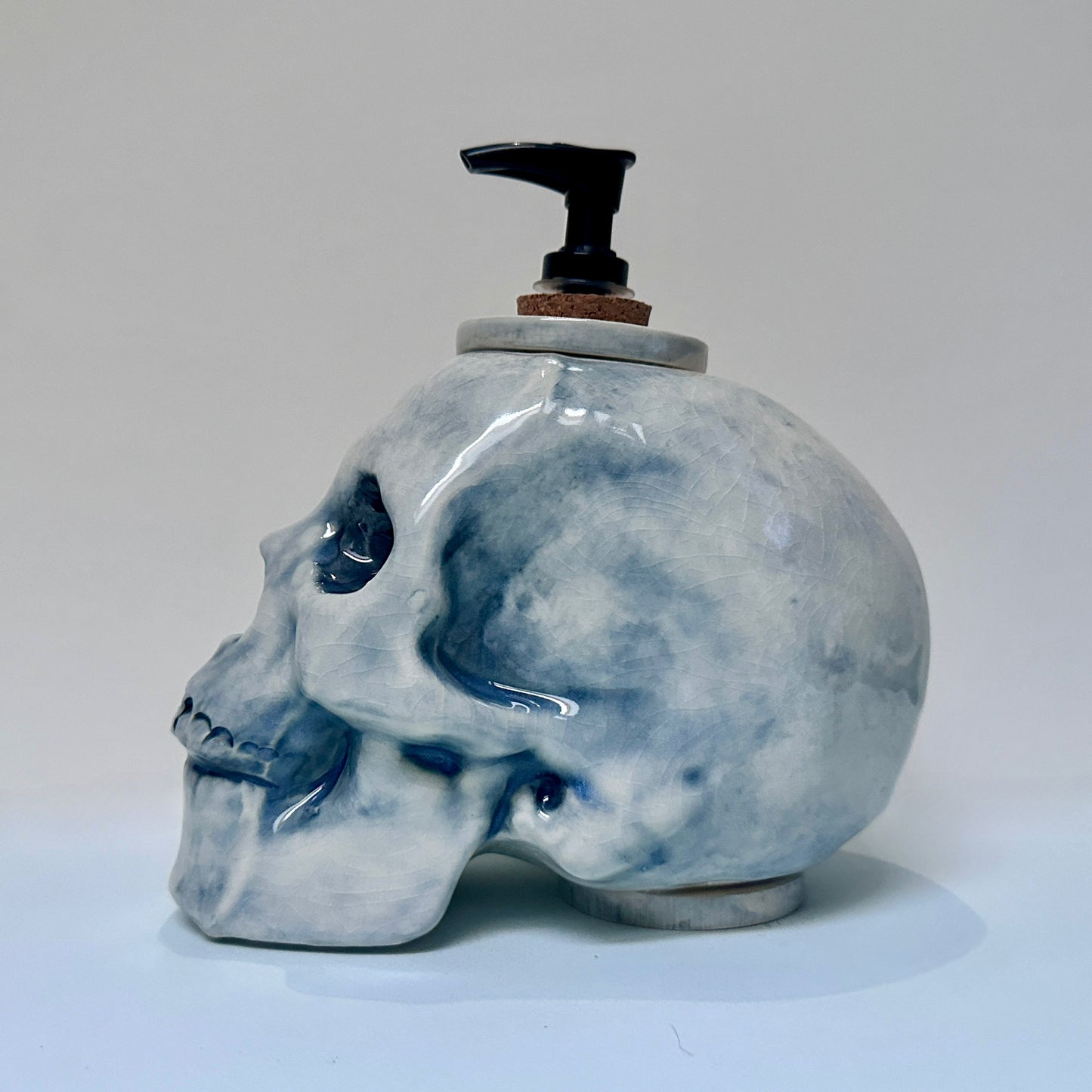 Blue Skull Soap Dispenser