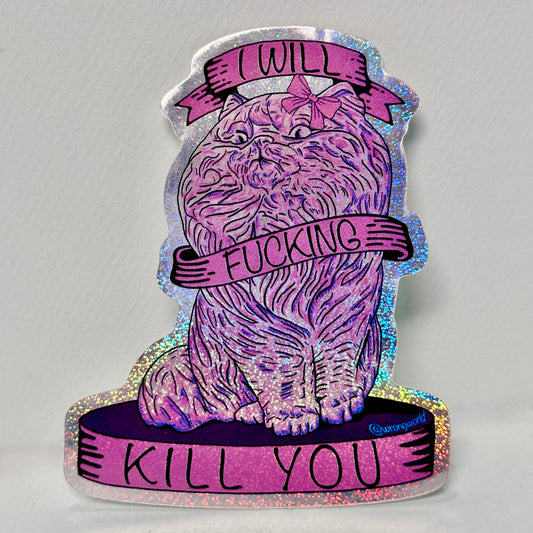 Glitter Holo Cat Sticker