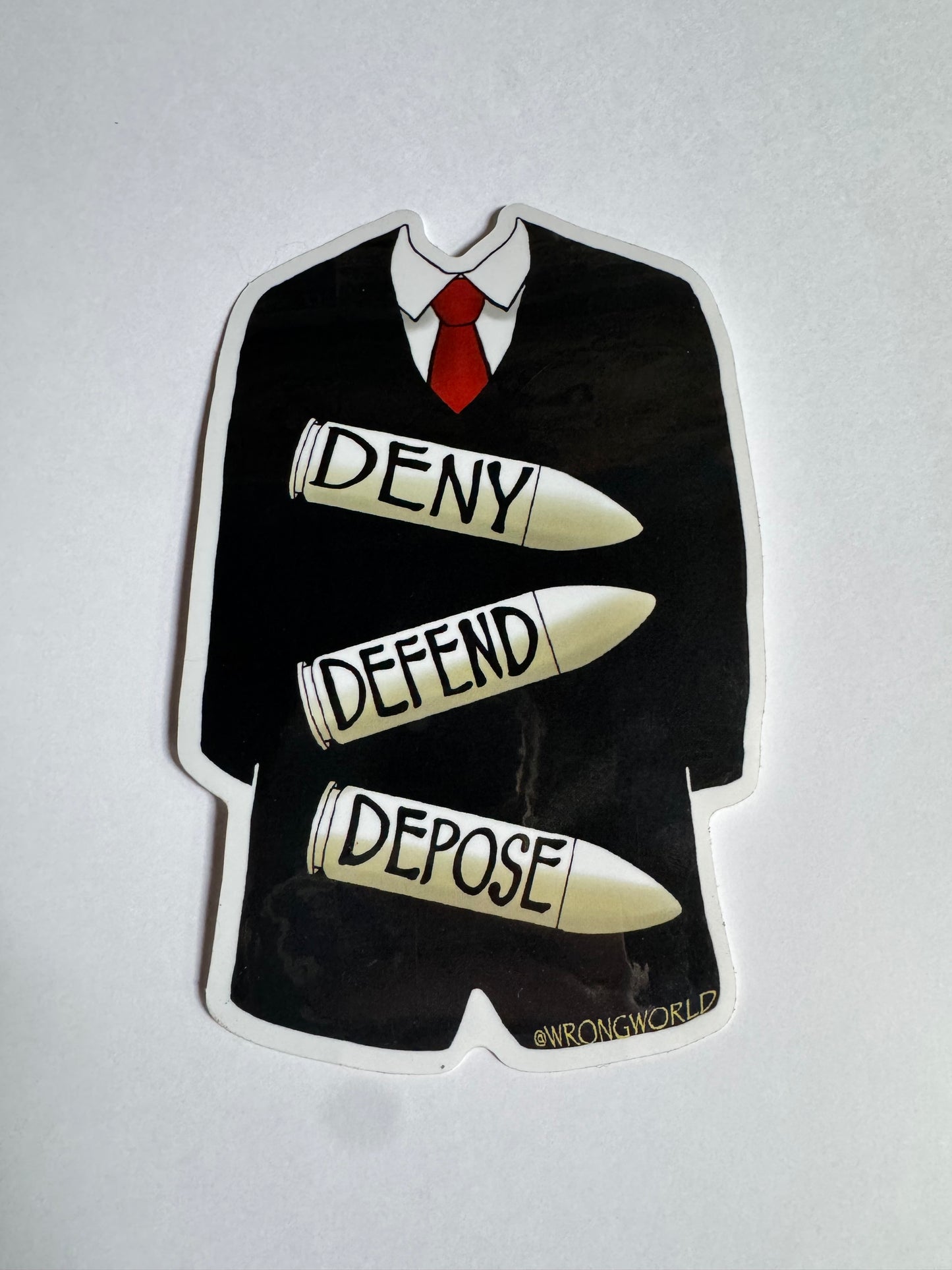 Deny Defend Depose sticker 3pack