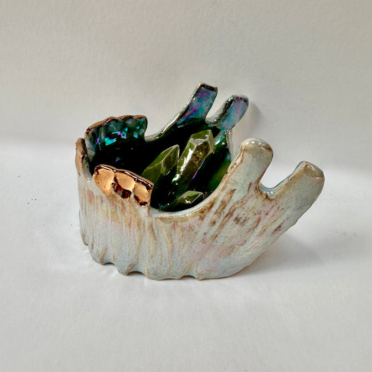 Green Crystal Jawbone Tray