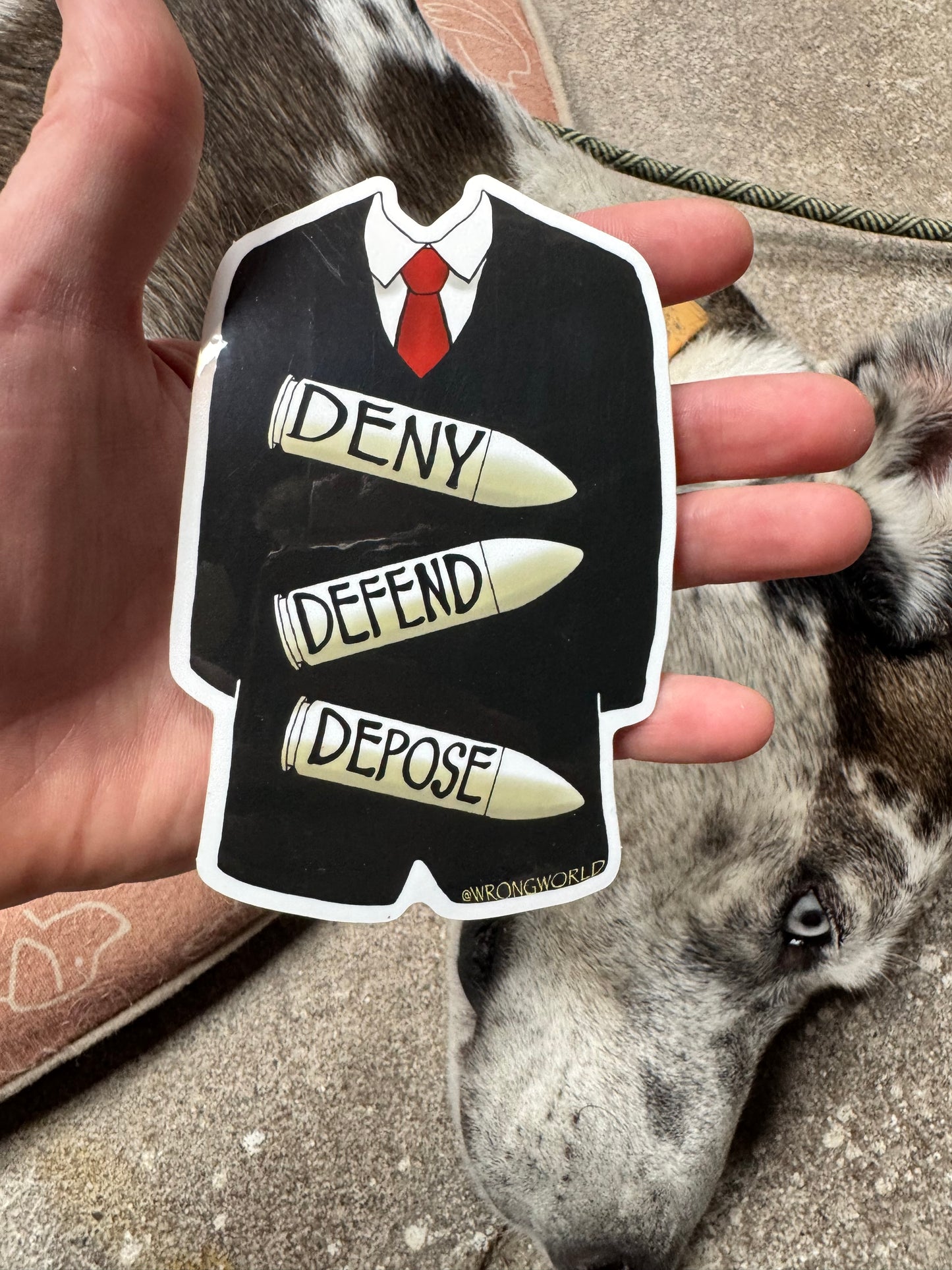 Deny Defend Depose sticker 3pack
