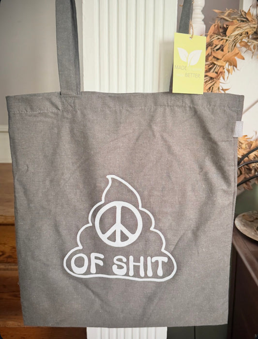 Peace of shit tote bag
